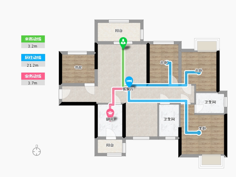 广西壮族自治区-南宁市-龙光·君悦华庭-109.26-户型库-动静线