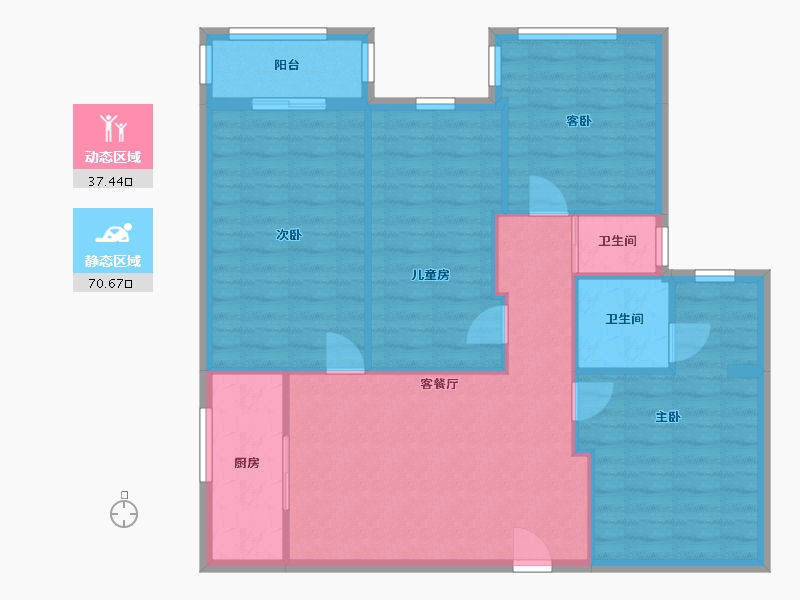 广东省-广州市-龙津商贸大厦-105.00-户型库-动静分区