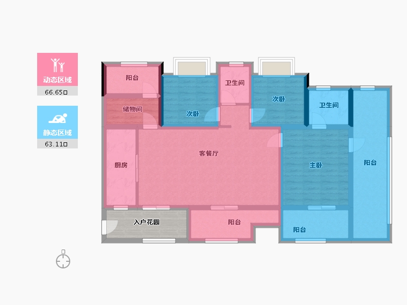 贵州省-遵义市-丹城御景-139.00-户型库-动静分区