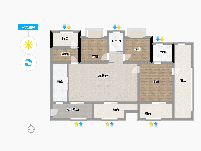 贵州省-遵义市-丹城御景-139.00-户型库-采光通风