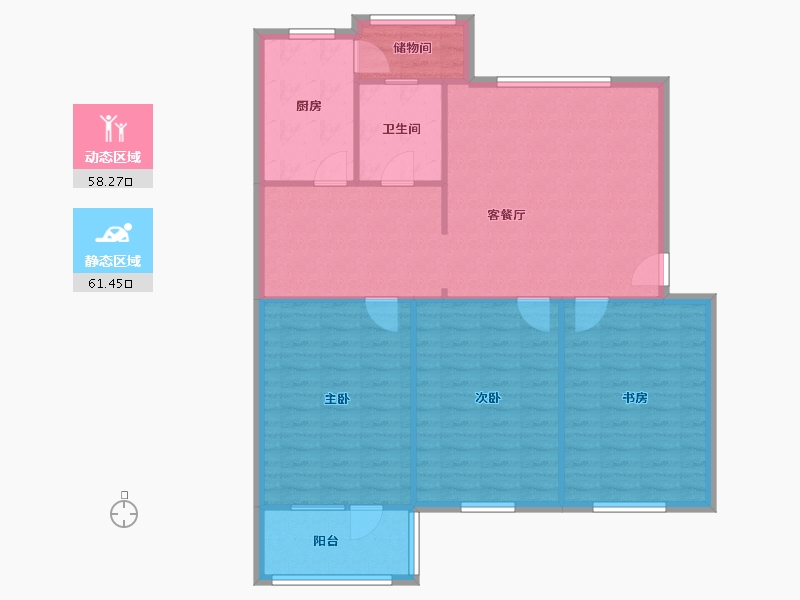 内蒙古自治区-包头市-佳园小区-120.00-户型库-动静分区