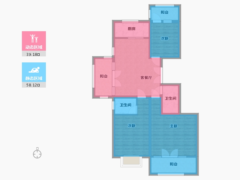 河北省-邯郸市-乐邦新城-86.00-户型库-动静分区