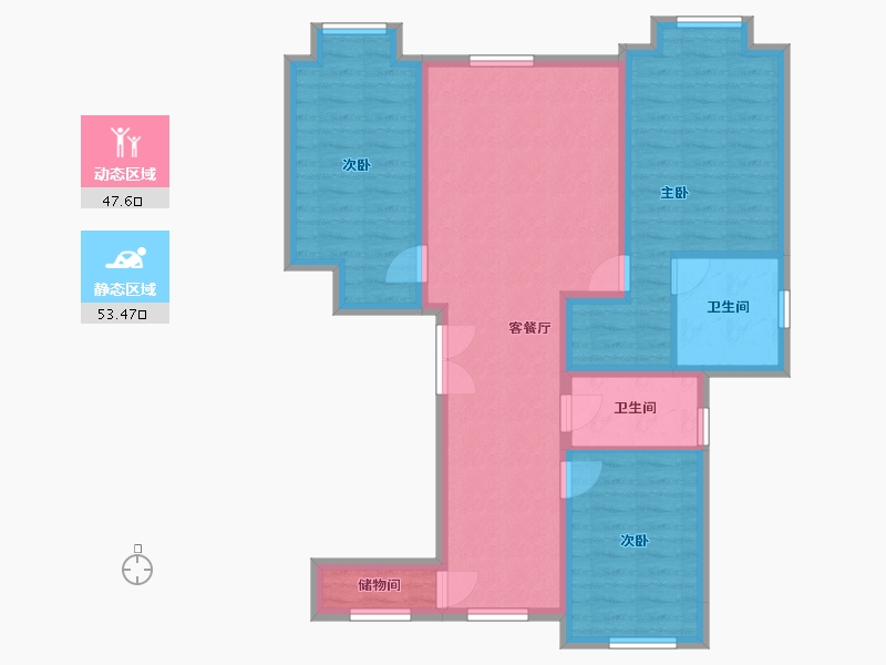 河北省-保定市-朝阳首府澜园北区-96.00-户型库-动静分区