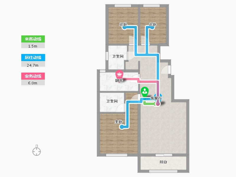 北京-北京市-礼贤家园-85.00-户型库-动静线