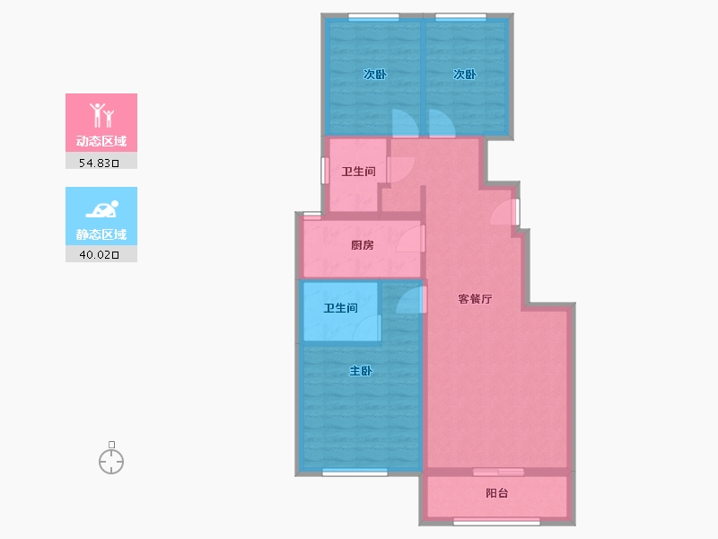 北京-北京市-礼贤家园-85.00-户型库-动静分区