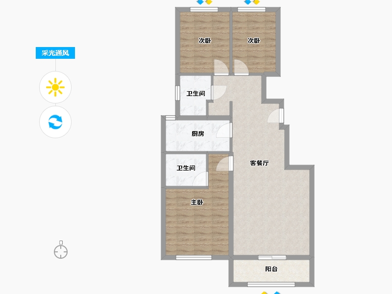 北京-北京市-礼贤家园-85.00-户型库-采光通风