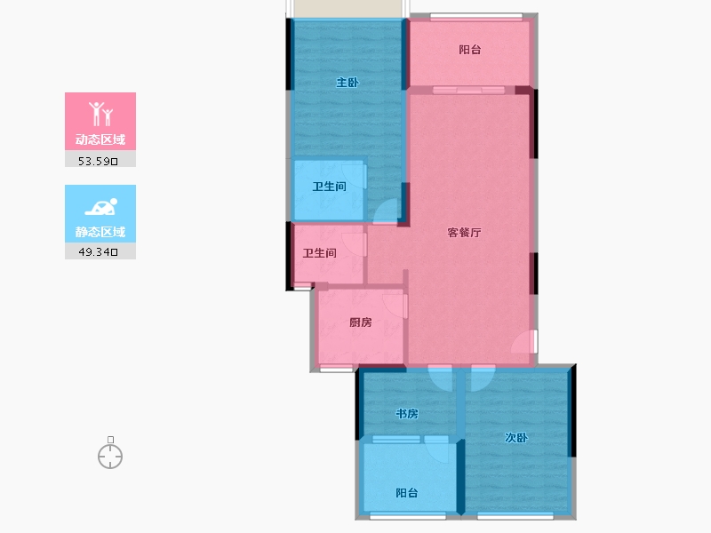 浙江省-金华市-横店新天地-92.00-户型库-动静分区