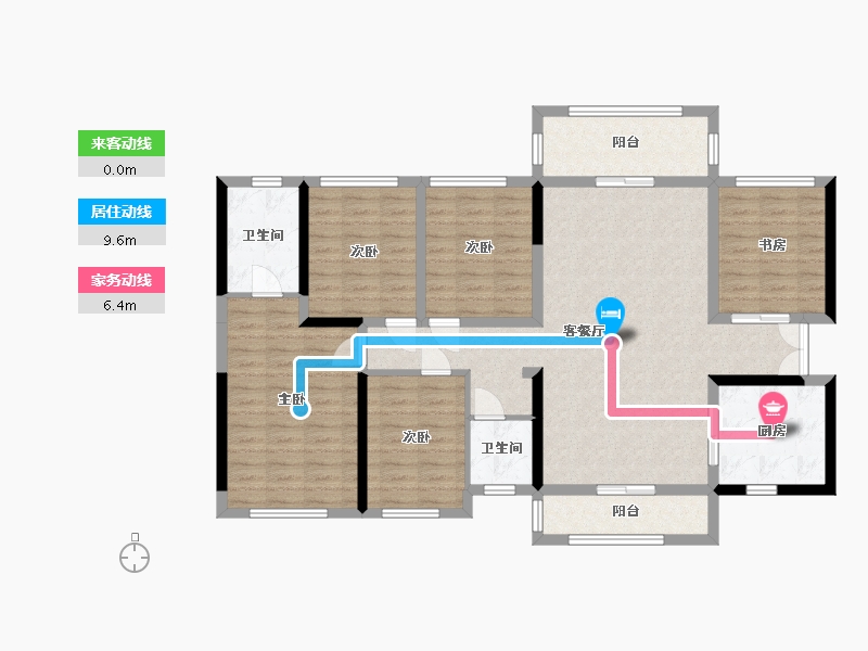 贵州省-六盘水市-盘州珺庭-222.37-户型库-动静线