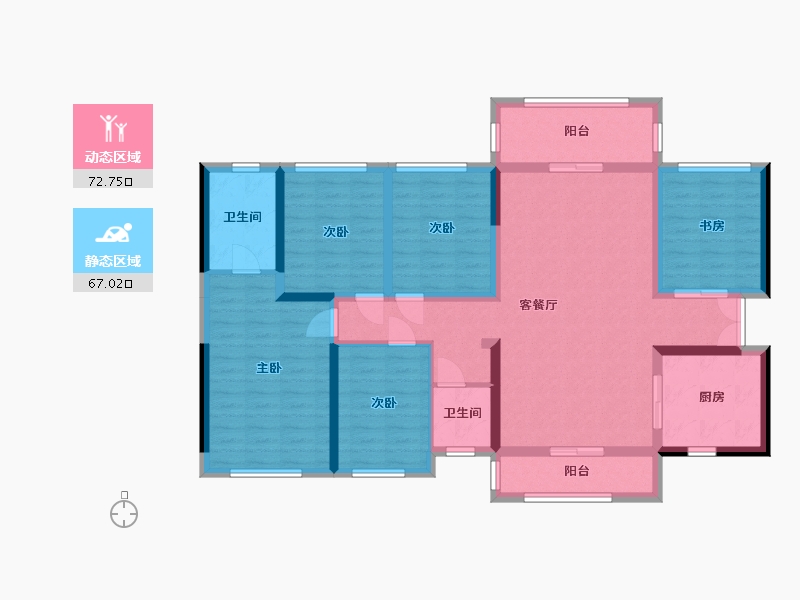 贵州省-六盘水市-盘州珺庭-222.37-户型库-动静分区