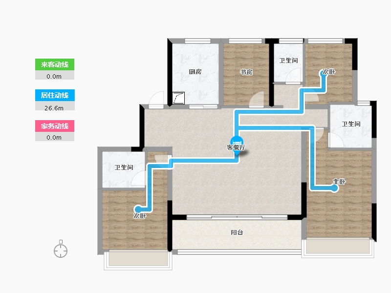 浙江省-杭州市-春知海棠苑-160.00-户型库-动静线