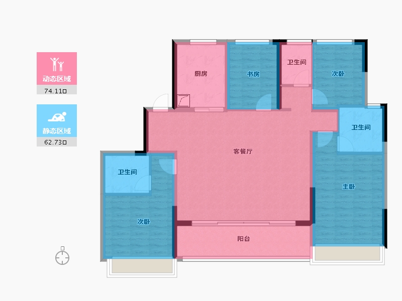 浙江省-杭州市-春知海棠苑-160.00-户型库-动静分区