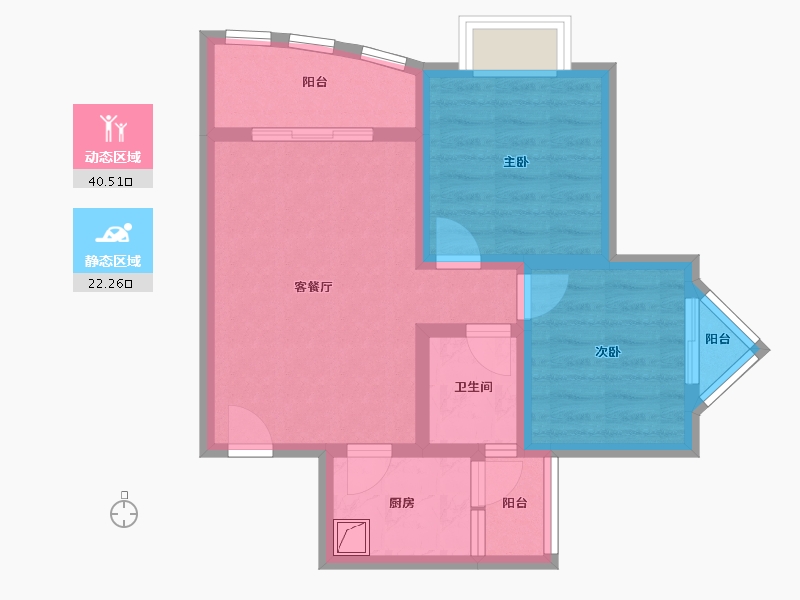 四川省-成都市-南湖锦苑-60.00-户型库-动静分区