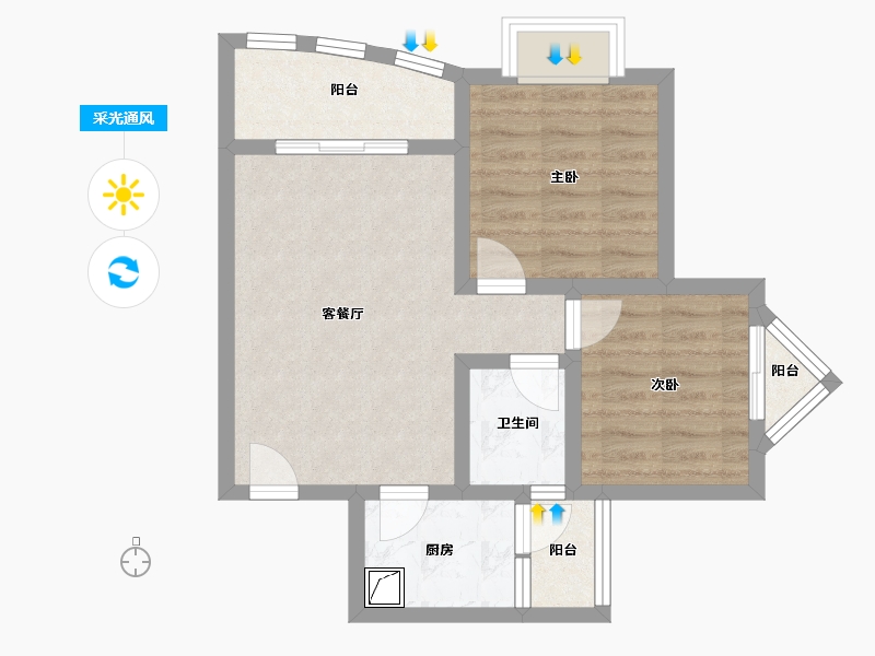 四川省-成都市-南湖锦苑-60.00-户型库-采光通风