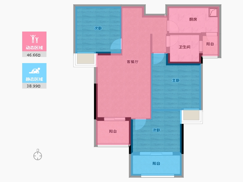 江西省-南昌市-中央香榭-76.00-户型库-动静分区