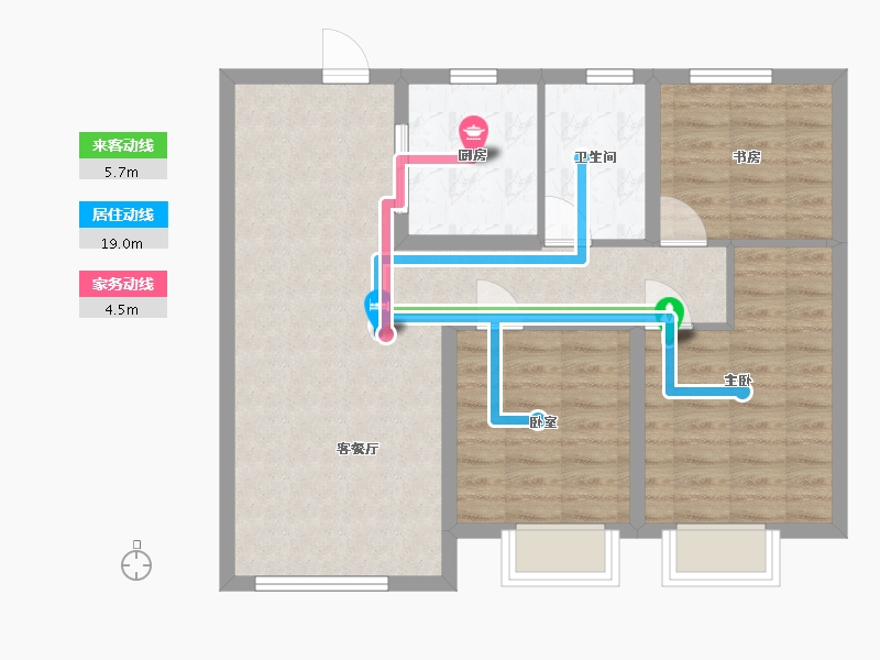 甘肃省-兰州市-银河国际-77.00-户型库-动静线