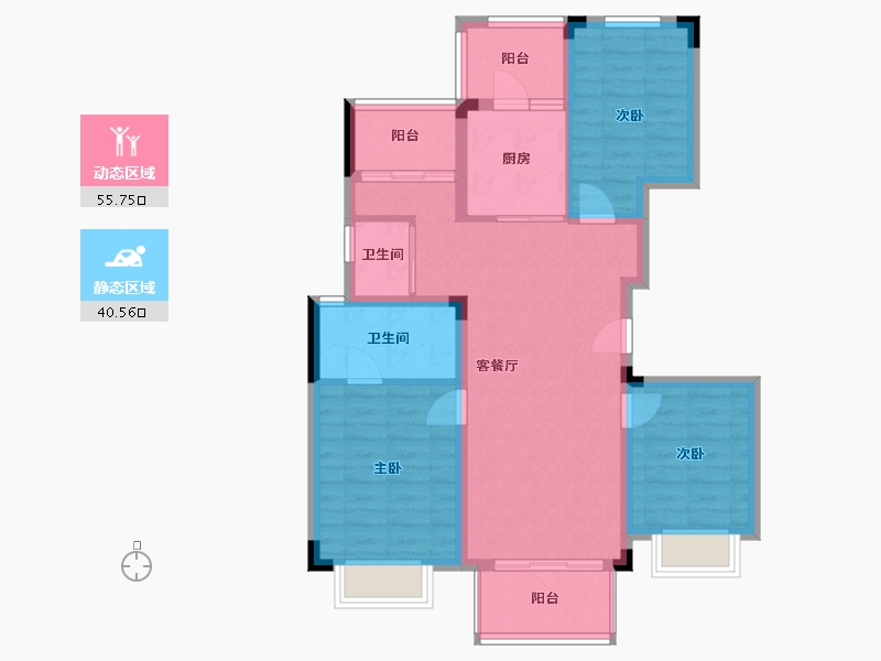 浙江省-嘉兴市-当代和山悦MOMA-87.00-户型库-动静分区