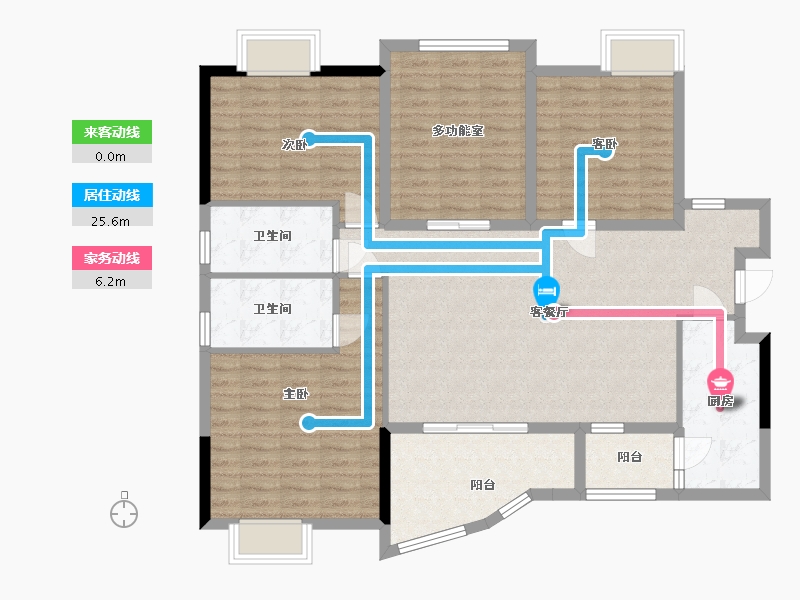 湖北省-咸宁市-泊林-二期泉韵-123.00-户型库-动静线