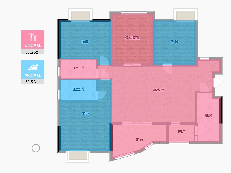 湖北省-咸宁市-泊林-二期泉韵-123.00-户型库-动静分区