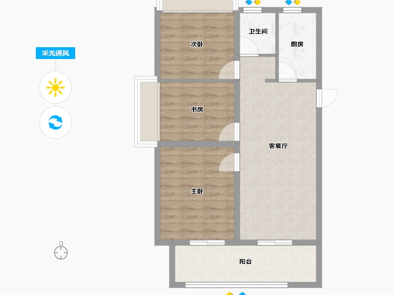 广西壮族自治区-贵港市-吾悦和府-77.00-户型库-采光通风