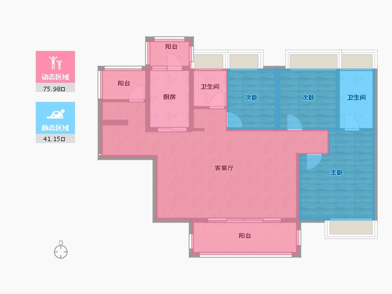 广东省-阳江市-保利中央公园-107.00-户型库-动静分区