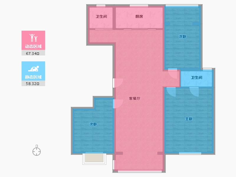 河南省-信阳市-弋阳康居-129.00-户型库-动静分区