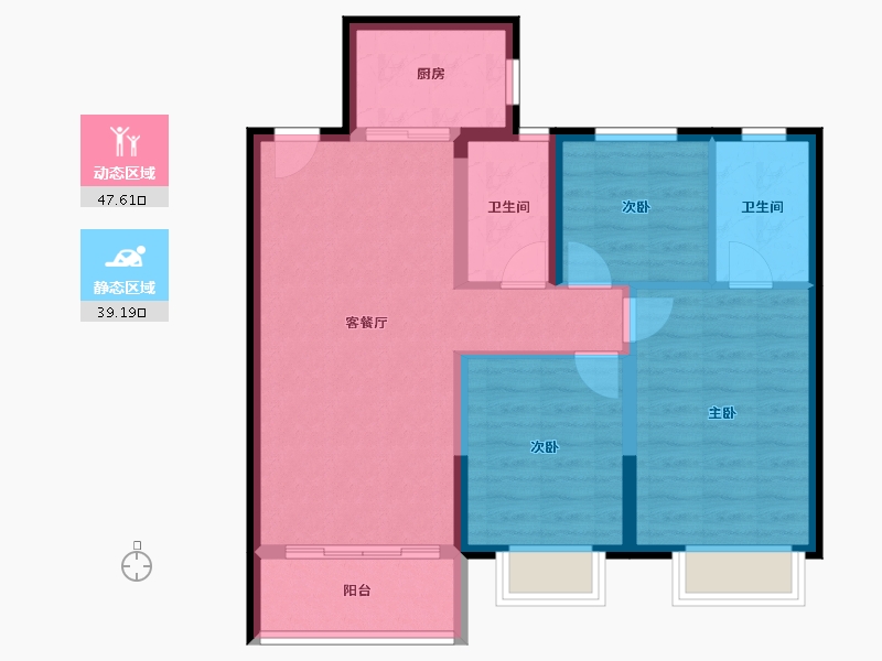 河北省-衡水市-蓝光·雍锦半岛-85.76-户型库-动静分区