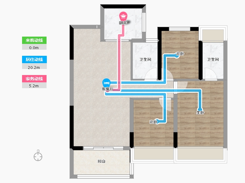 湖北省-十堰市-汉城世家-76.50-户型库-动静线