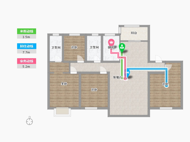 新疆维吾尔自治区-阿克苏地区-壹号大院-165.00-户型库-动静线