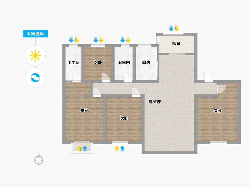 新疆维吾尔自治区-阿克苏地区-壹号大院-165.00-户型库-采光通风