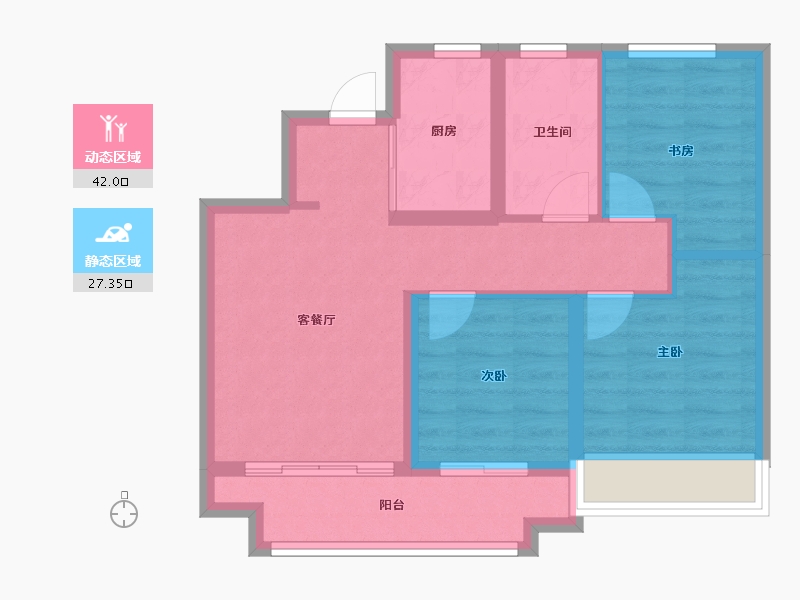 山东省-济南市-绿城春来晓园-73.00-户型库-动静分区