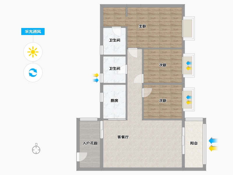 湖南省-怀化市-侗乡水岸-103.00-户型库-采光通风