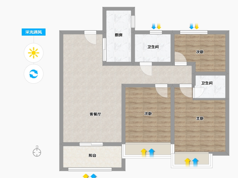 河南省-漯河市-颍都国际-88.00-户型库-采光通风