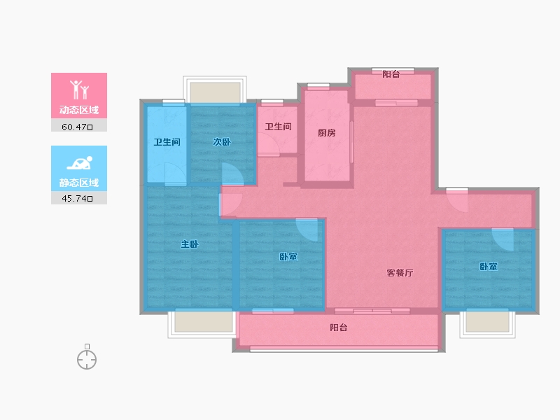 广西壮族自治区-贵港市-碧桂园交投中央上城-110.00-户型库-动静分区