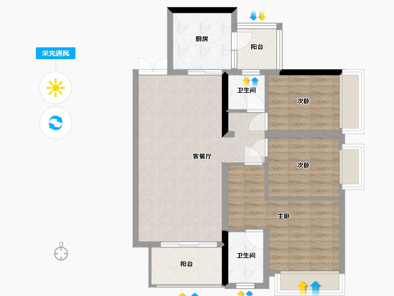 贵州省-黔东南苗族侗族自治州-香山别苑-86.00-户型库-采光通风