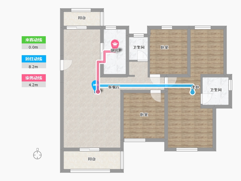 湖南省-长沙市-天翼花园-125.00-户型库-动静线