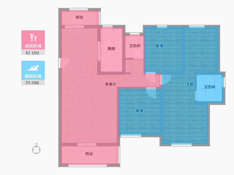 湖南省-长沙市-天翼花园-125.00-户型库-动静分区