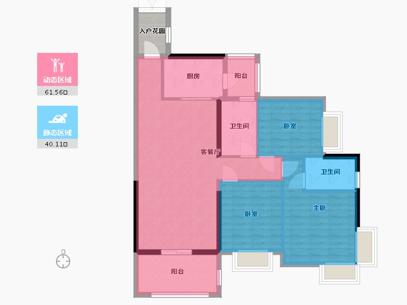 广东省-湛江市-金沙广场·华府-二期-100.00-户型库-动静分区