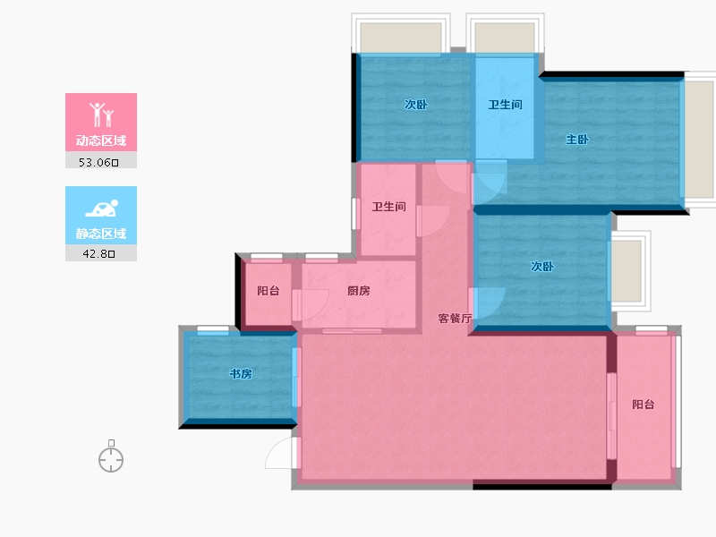 广东省-湛江市-西粤京基城-4期-92.00-户型库-动静分区