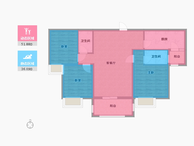 广东省-潮州市-碧桂园华侨城.云溪天境-117.00-户型库-动静分区