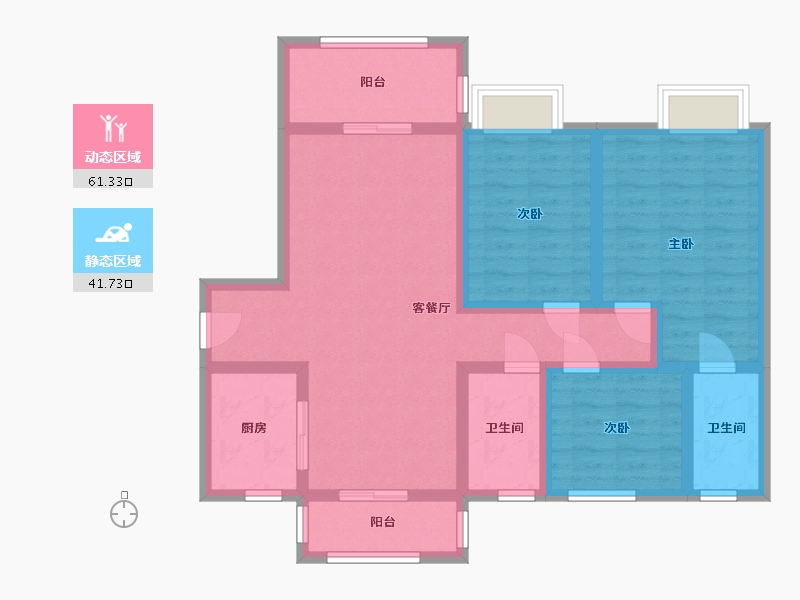 河南省-平顶山市-昌建峰璟小区-92.00-户型库-动静分区