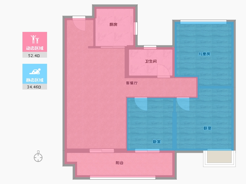 安徽省-合肥市-旭辉望江来-77.83-户型库-动静分区