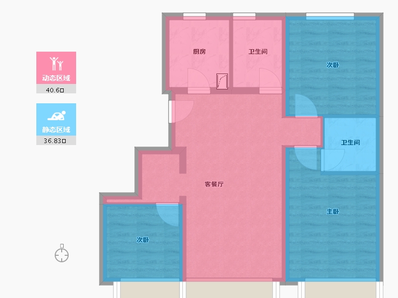 北京-北京市-融创亦庄壹号-78.18-户型库-动静分区