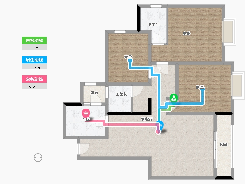 四川省-南充市-涵雅佳庭-121.00-户型库-动静线