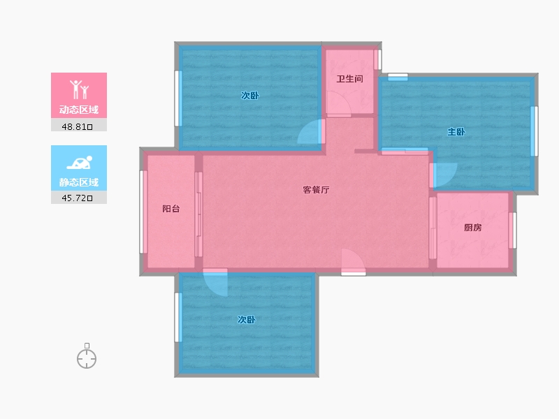 江苏省-南京市-碧桂园若水雅苑-89.00-户型库-动静分区