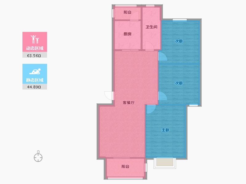 江苏省-南京市-淳东花园二期-98.85-户型库-动静分区