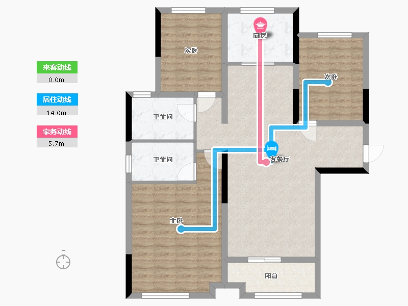 河南省-信阳市-锦绣花园(中原路)-100.57-户型库-动静线