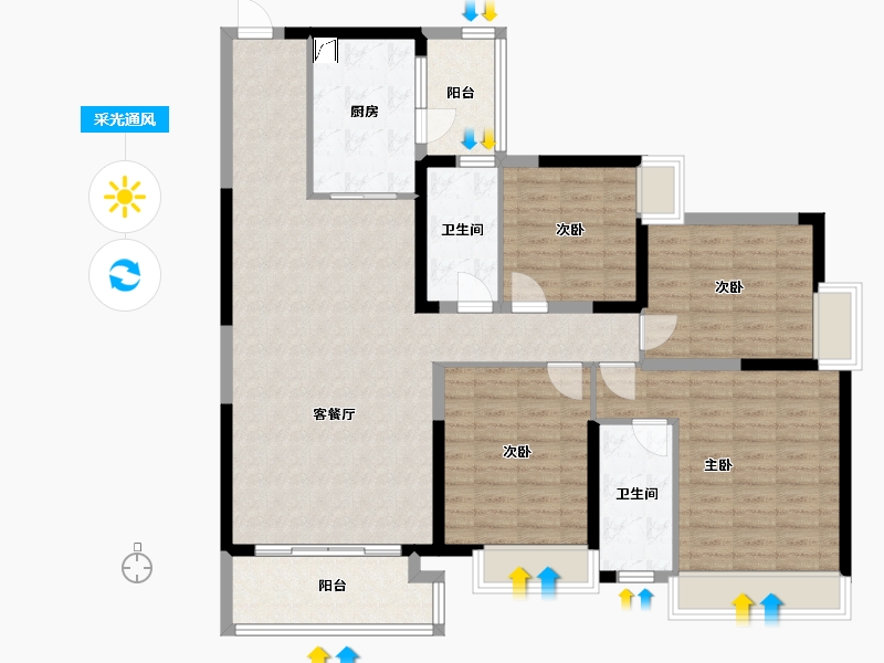 四川省-成都市-新鸿基悦城-137.00-户型库-采光通风