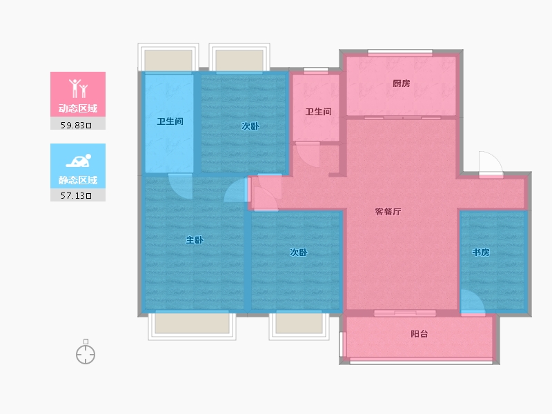 上海-上海市-虹桥悦澜-105.00-户型库-动静分区