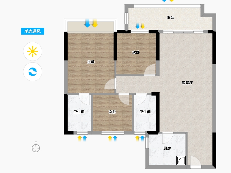 湖北省-荆州市-海墅湾-89.00-户型库-采光通风