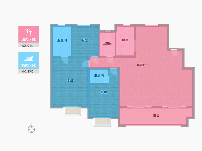 江苏省-南通市-龙游湖壹号-140.00-户型库-动静分区